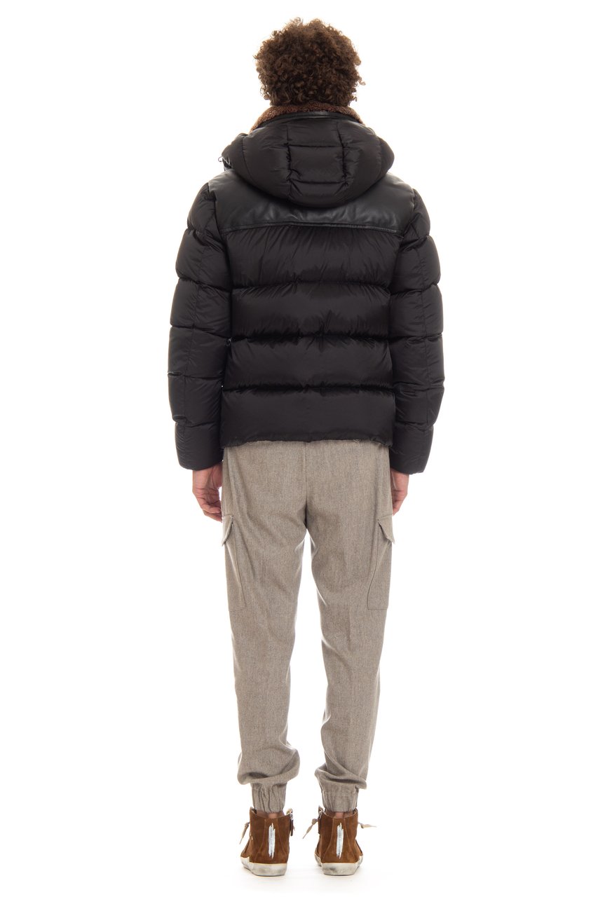 Moorer Nylon & Leather Bomber Mod. Alarick-Peh Zwart