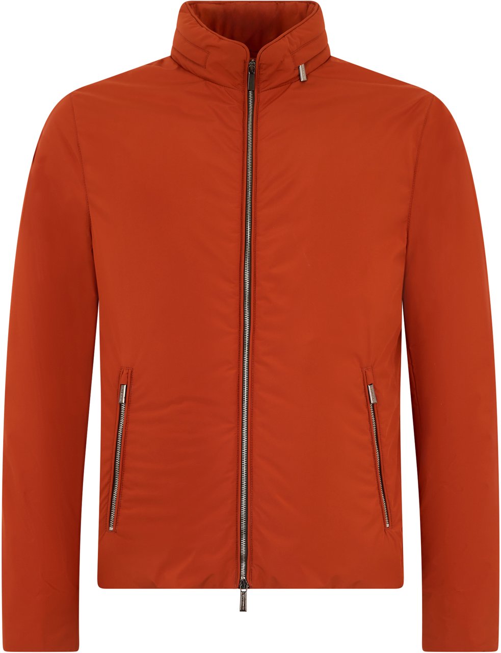 Moorer Orange padded jacket with front zip. Oranje