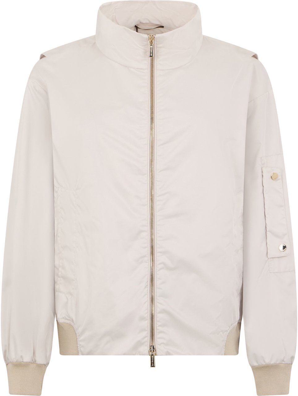 Moorer Beige padded jacket with zip, stylish and versatile. Neutraal