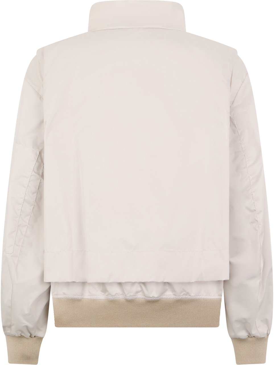 Moorer Beige padded jacket with zip, stylish and versatile. Neutraal