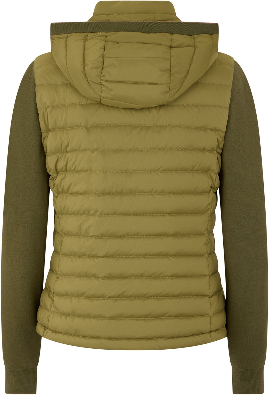 Moorer Green khaki padded jacket with elegant hood Groen