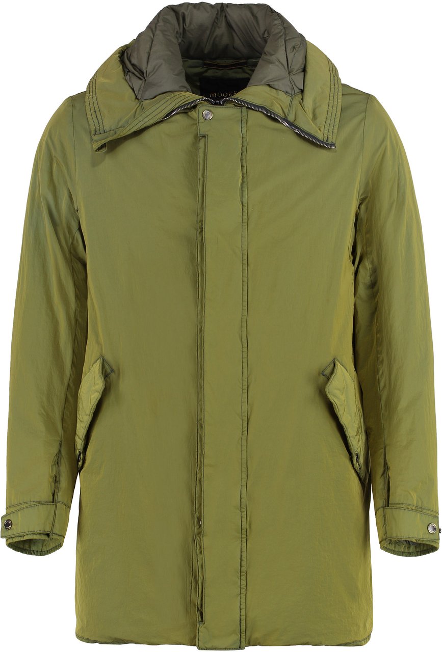 Moorer Alibrando Hooded nylon jacket Geel