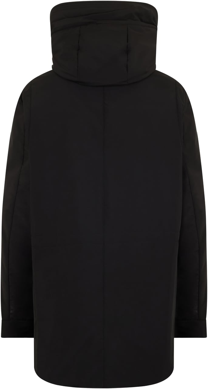 Moorer Elegant and functional long black coat Zwart