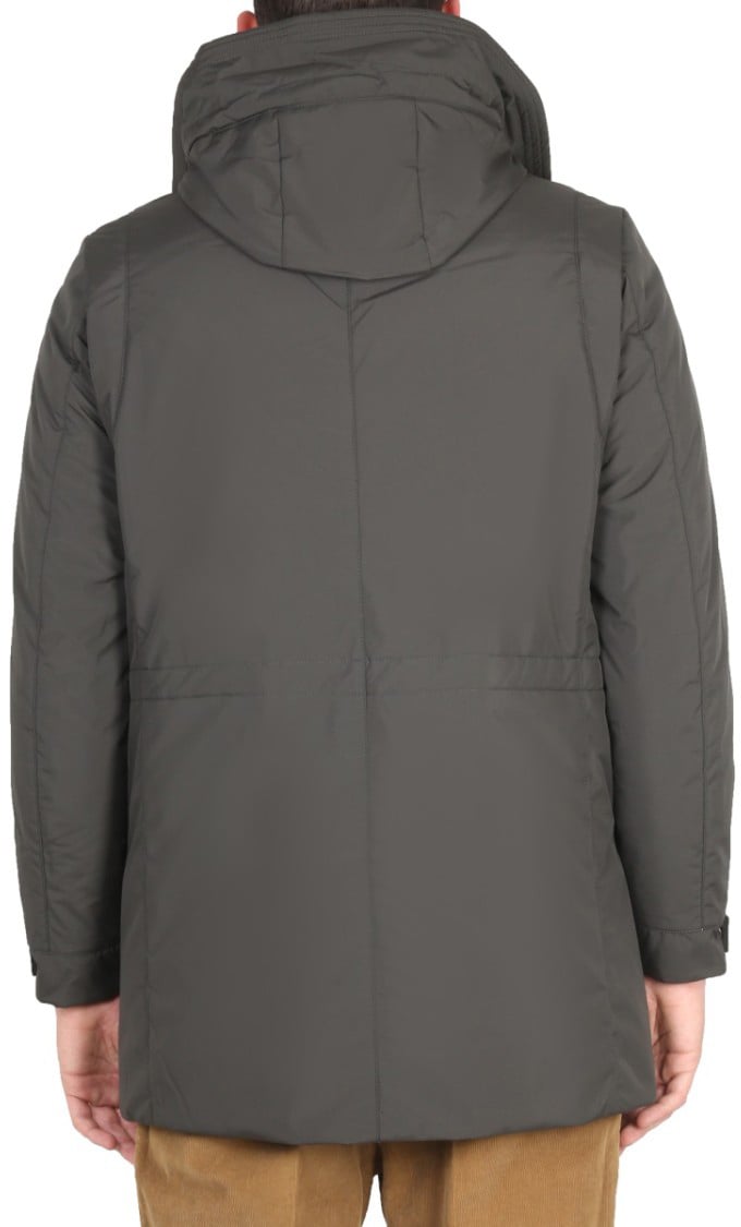 Moorer High Neck Hooded Jacket Grijs