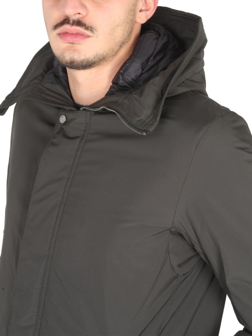 Moorer High Neck Hooded Jacket Grijs