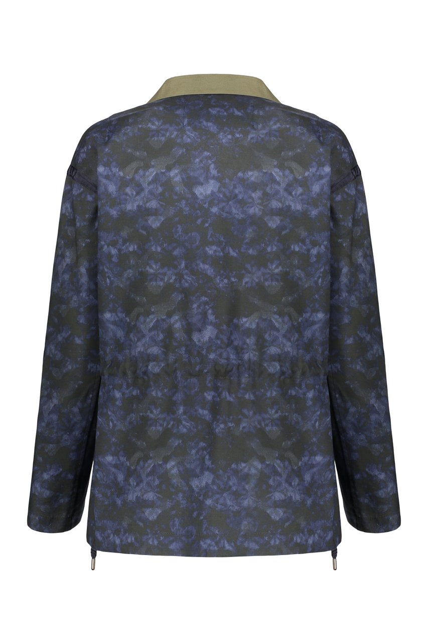 Moorer Button-front cotton jacket Groen