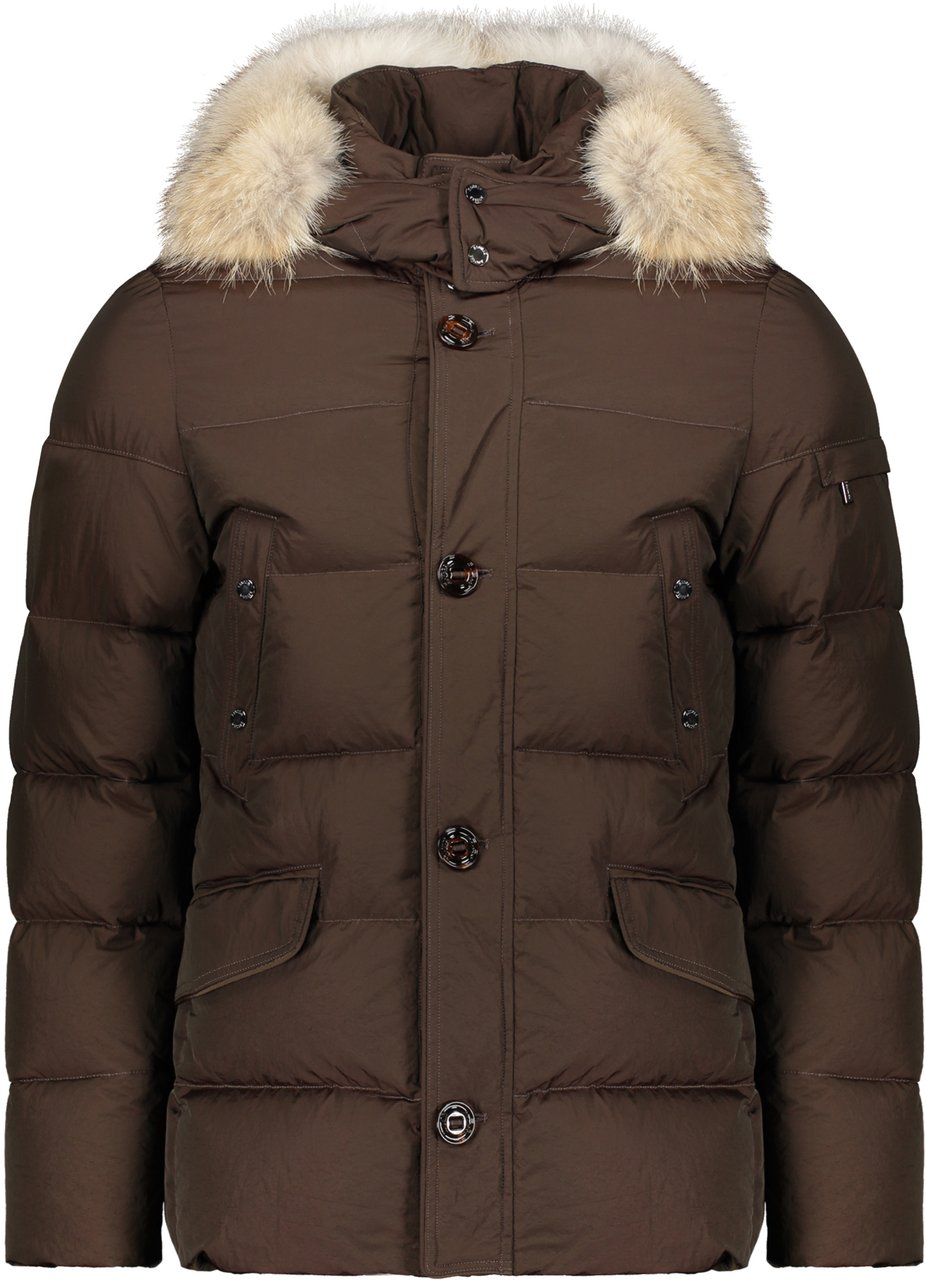 Moorer Alpes-4dm fur trimmed hood parka Groen