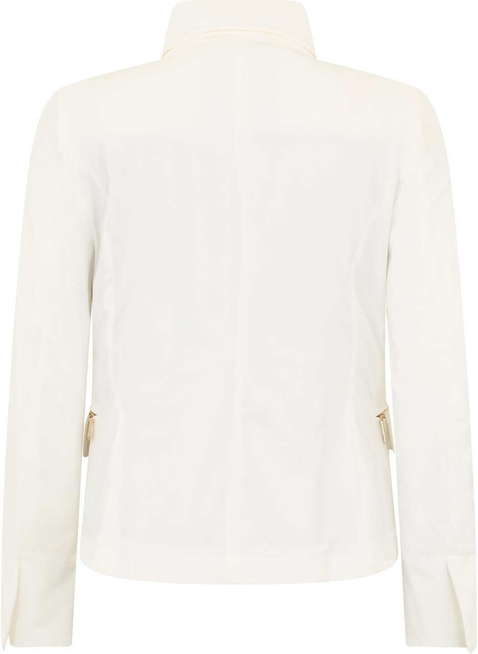 Moorer Elegant white jacket with pockets and buttons. Wit