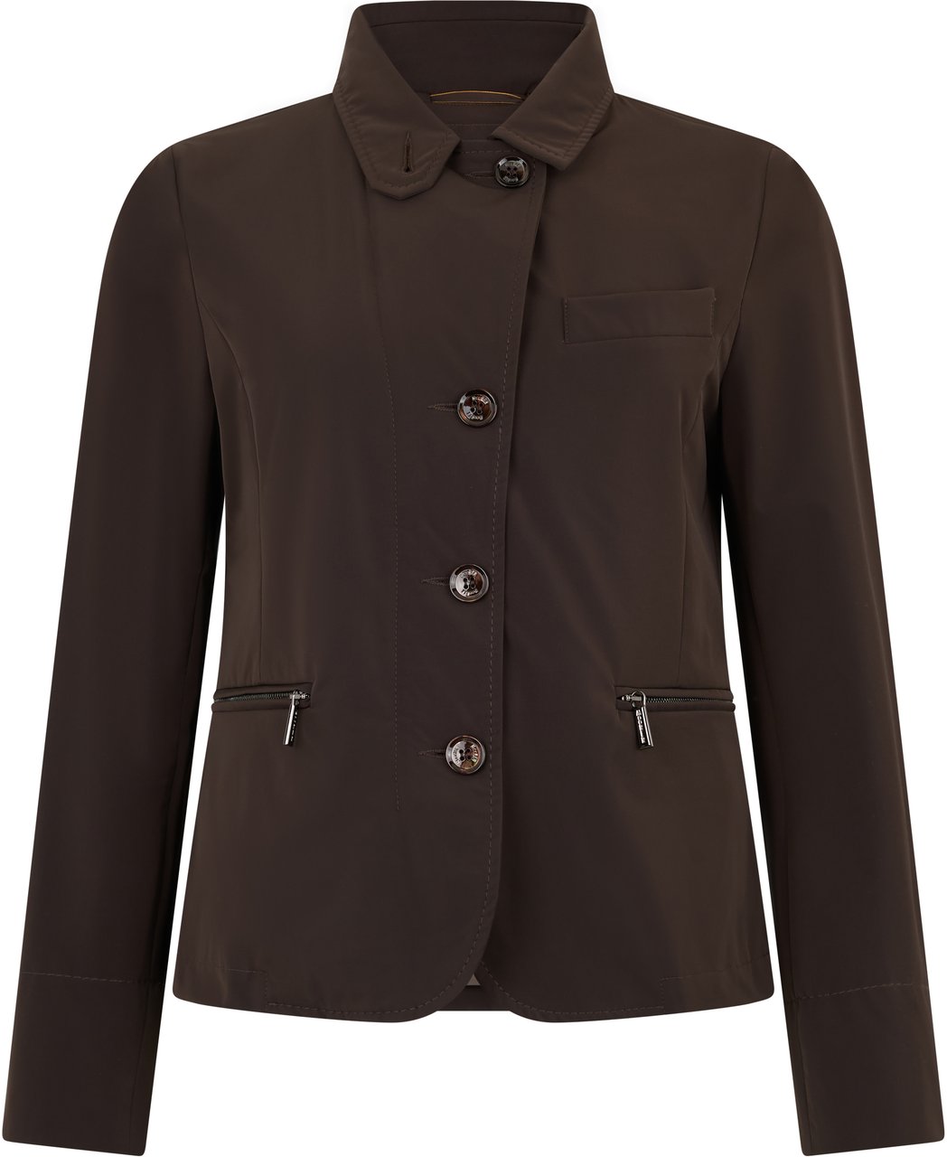 Moorer Classic jacket in solid brown color with versatile design. Bruin