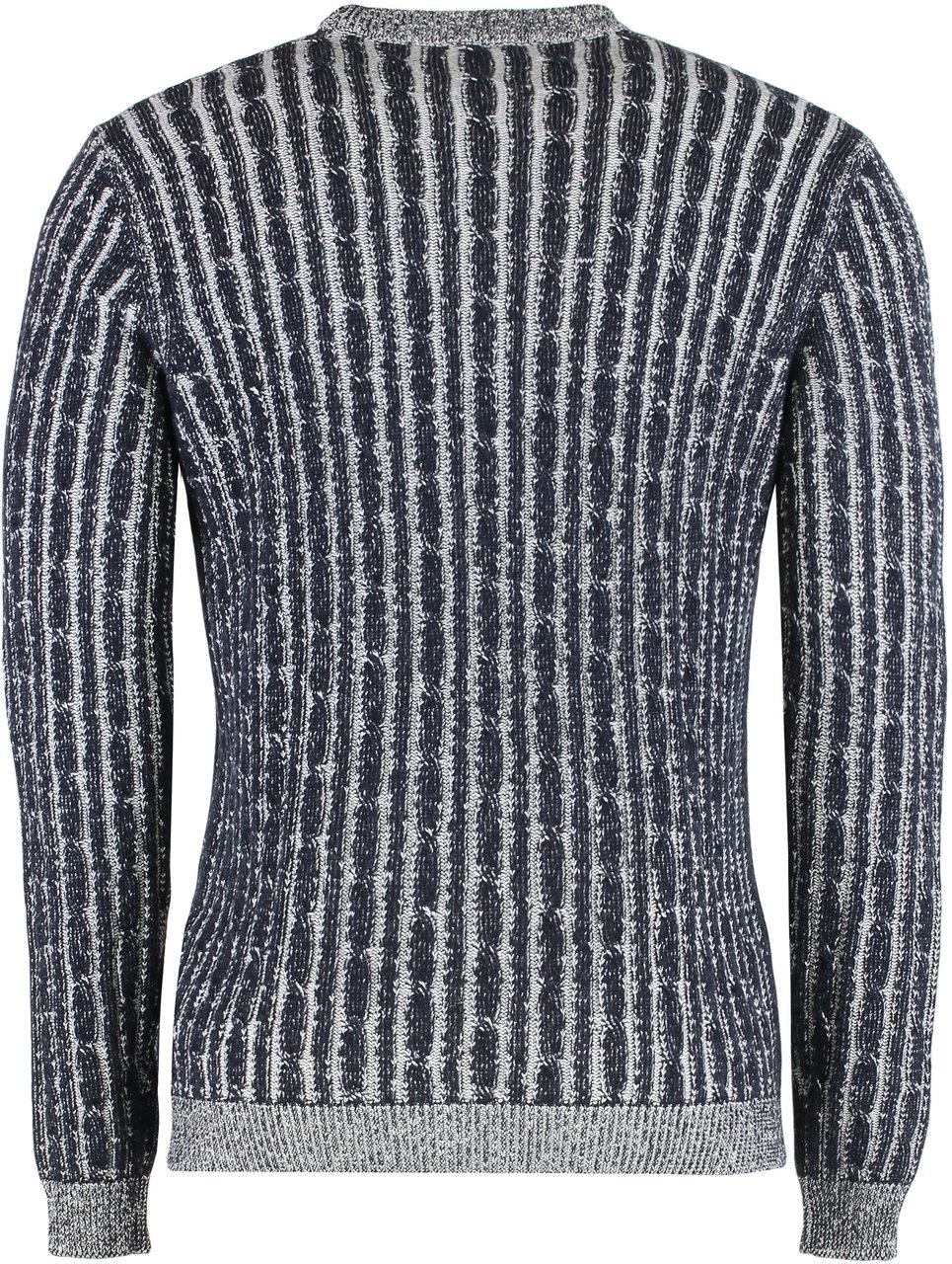 Moorer Crew neck sweater in wool and cotton Navy