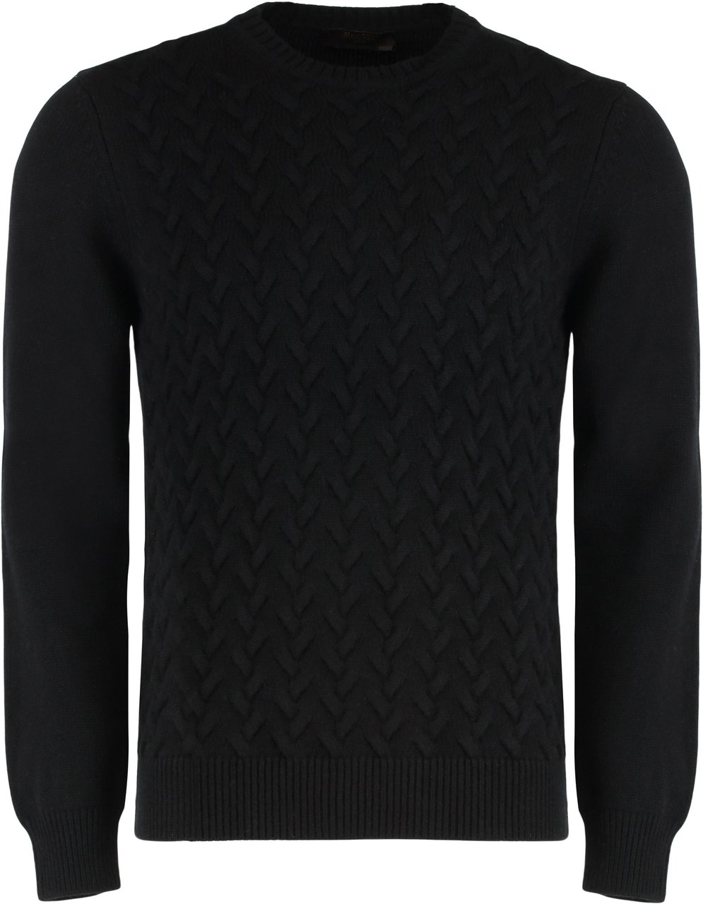 Moorer Crew neck sweater in cashmere Zwart