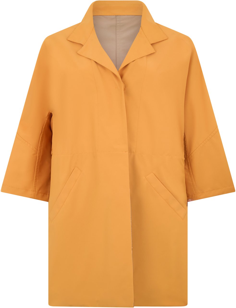 Moorer Orange coat with straight cut and oversized. Neutraal