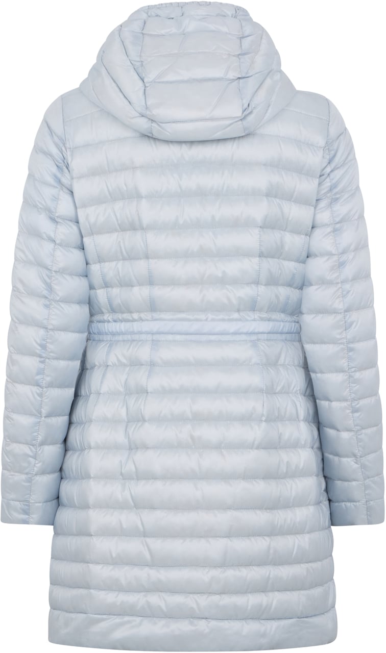 Moorer Light blue padded coat with zipper and hood. Blauw