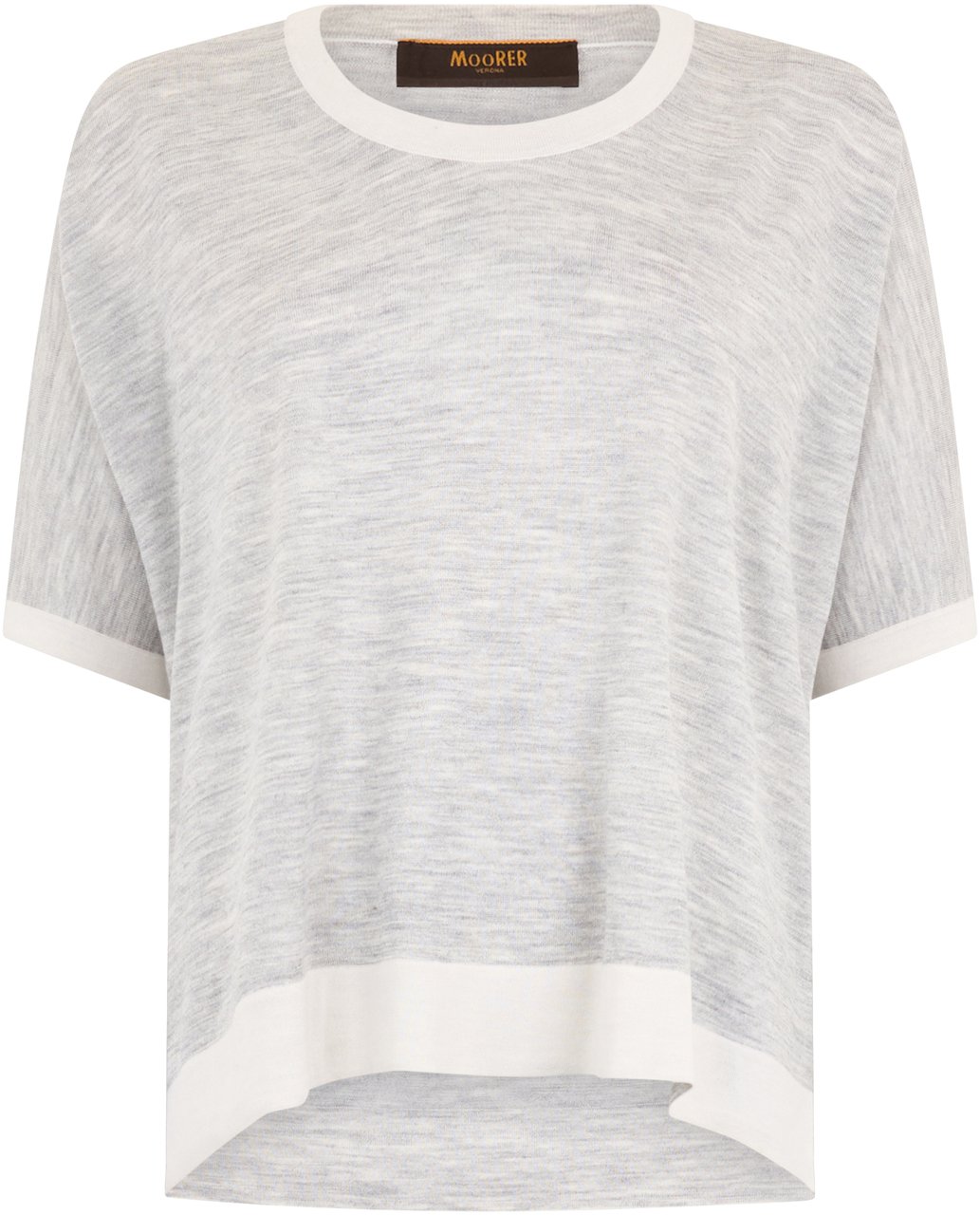 Moorer Gray melange T-shirt, lightweight and versatile. Wit