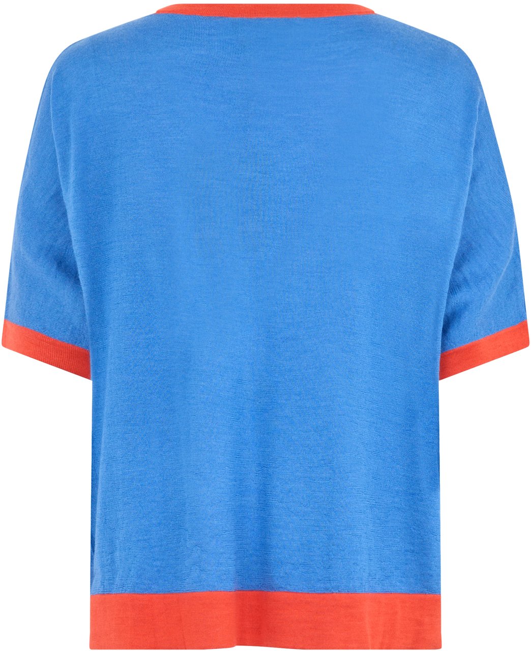 Moorer Blue summer t-shirt with red details Blauw