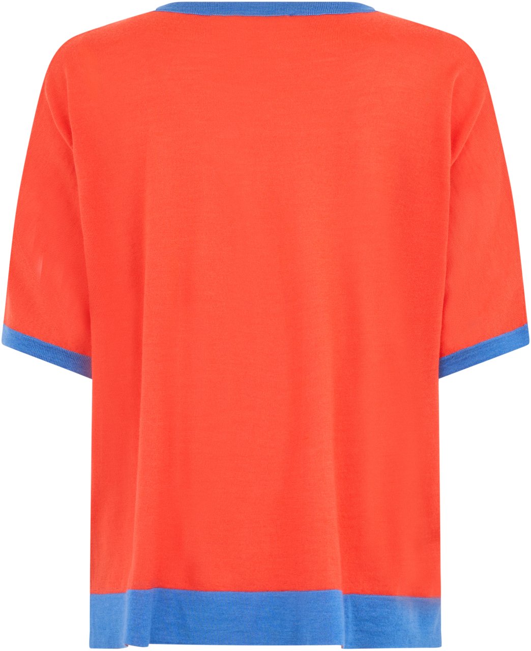 Moorer Orange t-shirt with blue details in casual and versatile design. Rood
