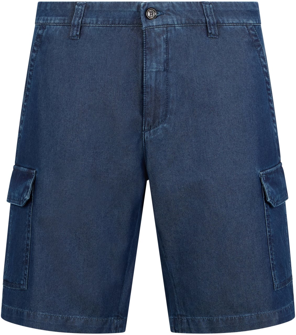 Moorer Dark blue denim shorts, summer and comfortable. Blauw