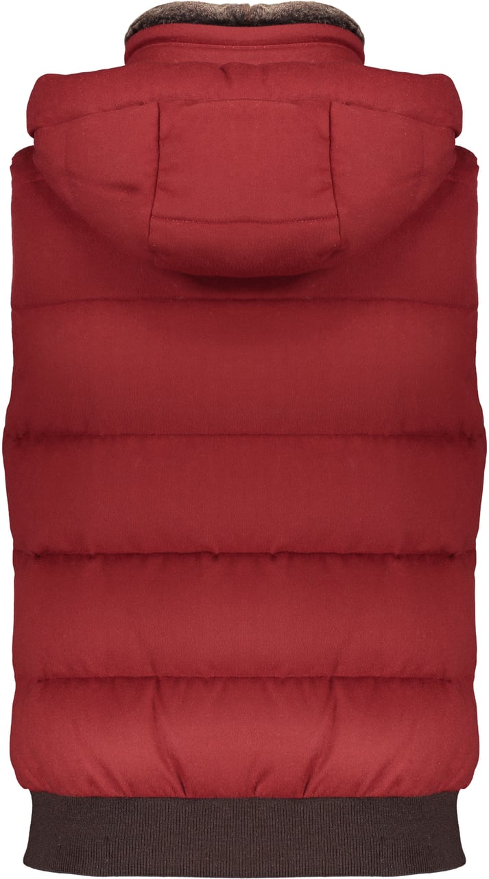 Moorer Red quilted vest Rood