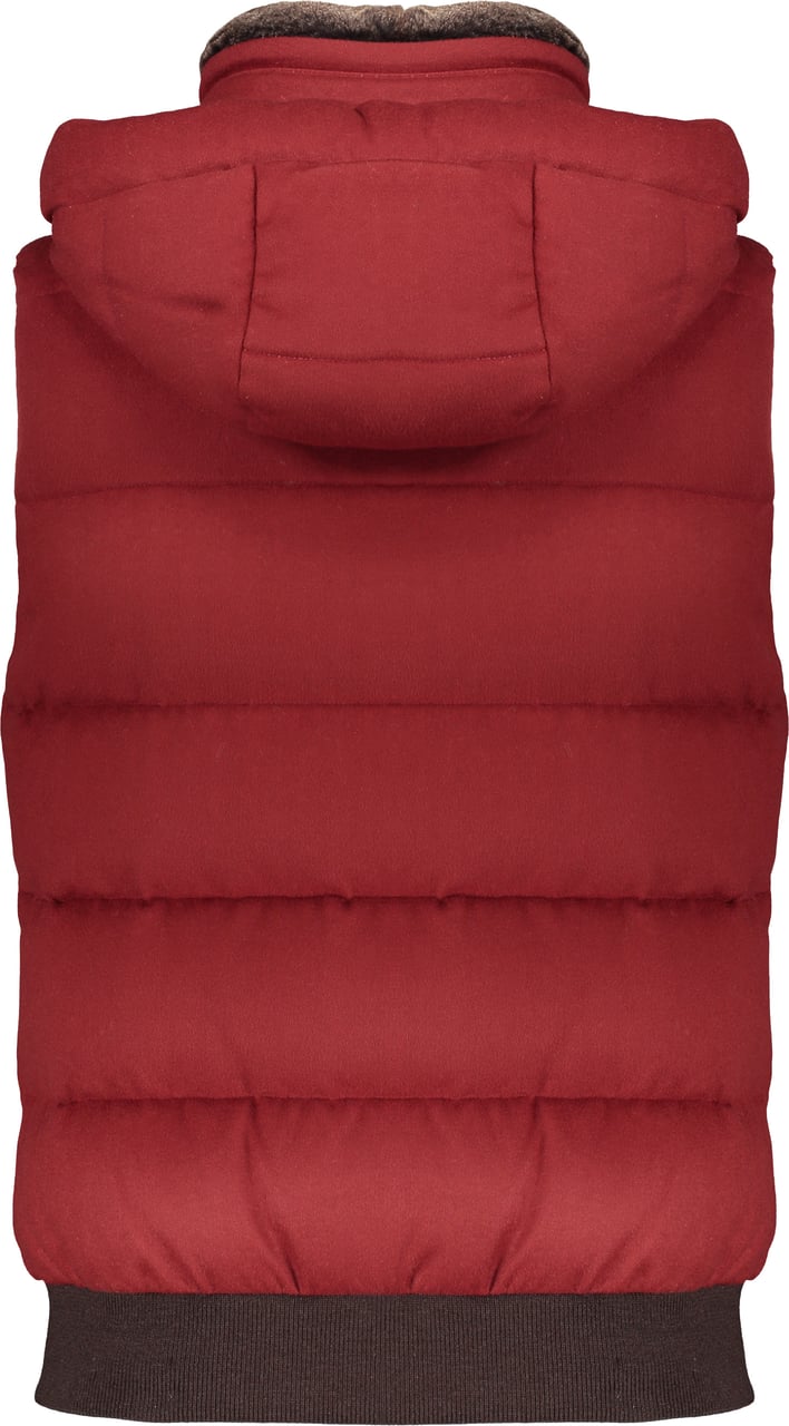 Moorer Red quilted vest Rood
