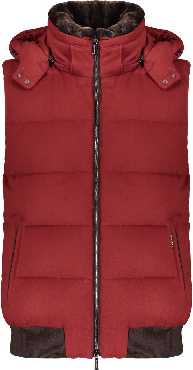 Moorer Red quilted vest Rood