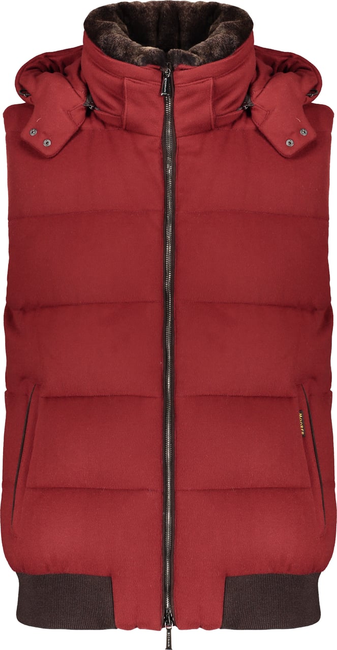 Moorer Red quilted vest Rood