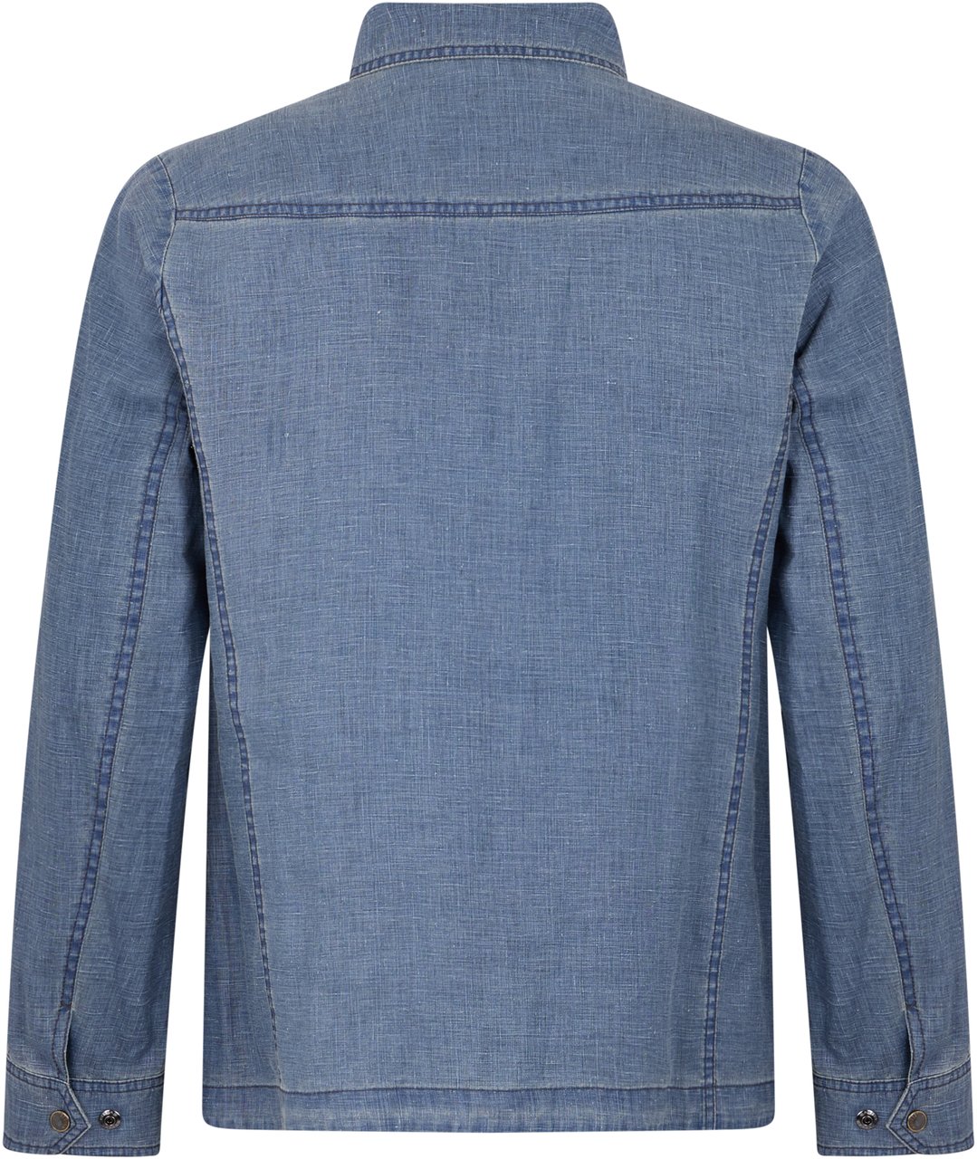 Moorer Blue denim shirt with pockets and buttons Blauw