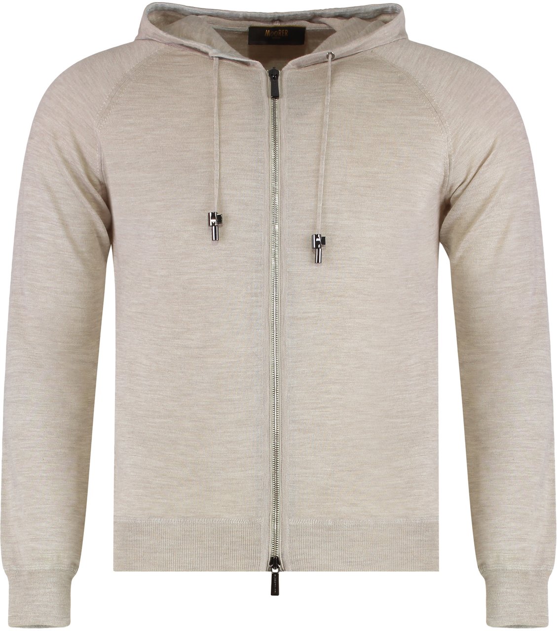 Moorer Hooded sweatshirt with zipper Neutraal