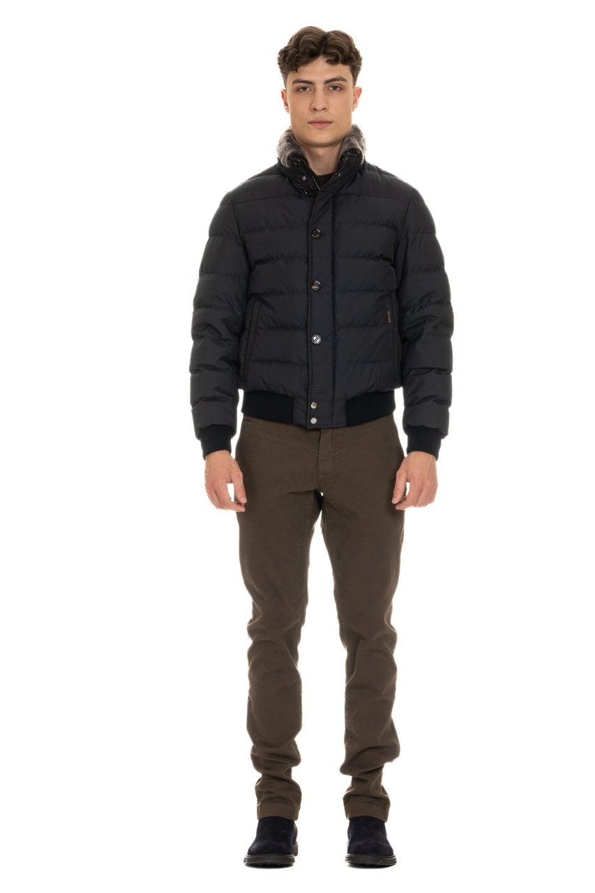 Moorer Bomber Down Jacket Zwart