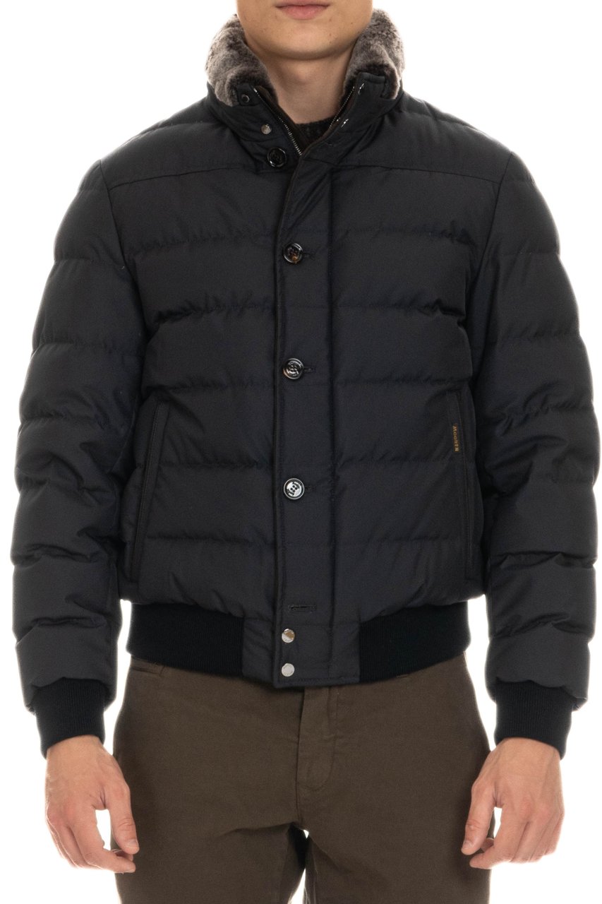 Moorer Bomber Down Jacket Zwart