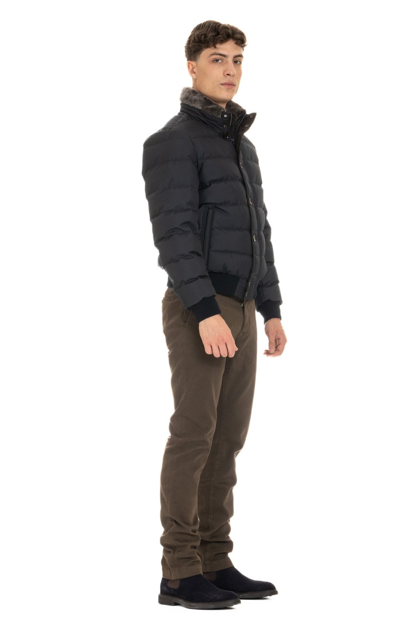 Moorer Bomber Down Jacket Zwart