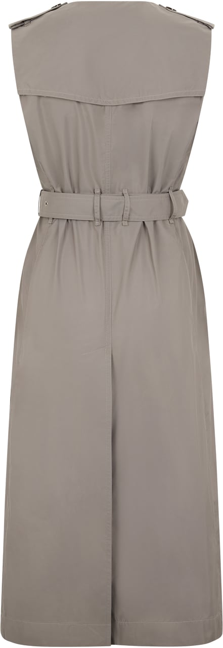 Moorer Elegant long dress with button closure Neutraal