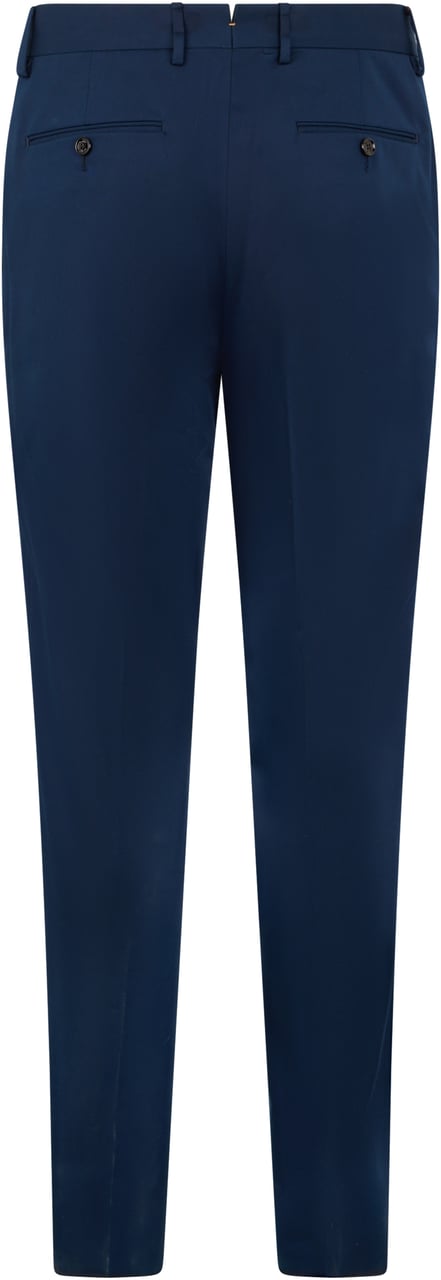 Moorer Elegant dark blue trousers with a fitted cut. Blauw