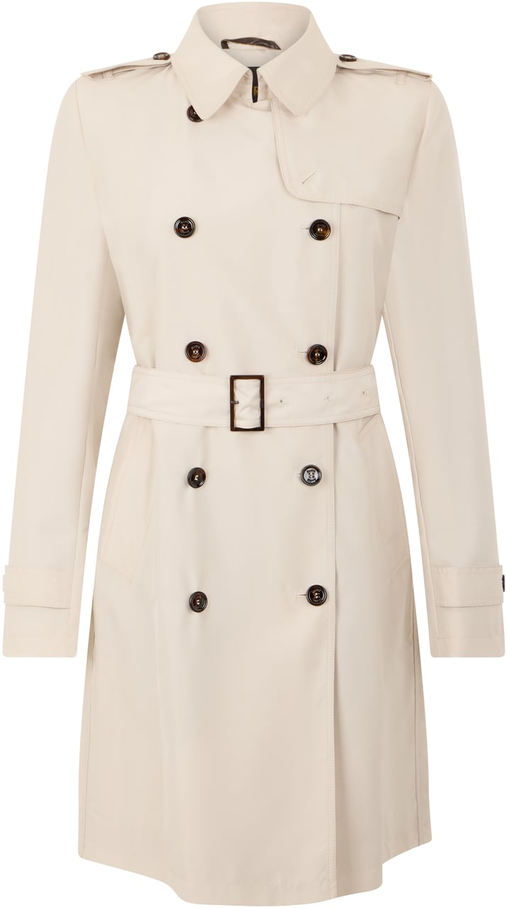Moorer Elegant beige trench with belt and buttons Neutraal