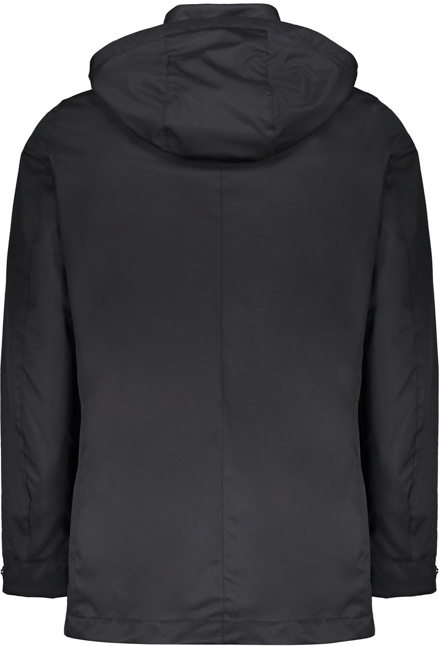 Moorer Technical fabric hooded jacket Blauw