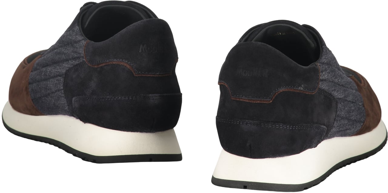 Moorer Suede and fabric sneakers Zwart