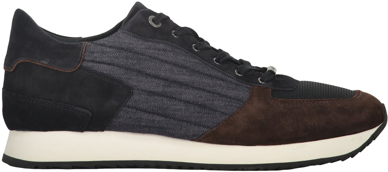 Moorer Suede and fabric sneakers Zwart