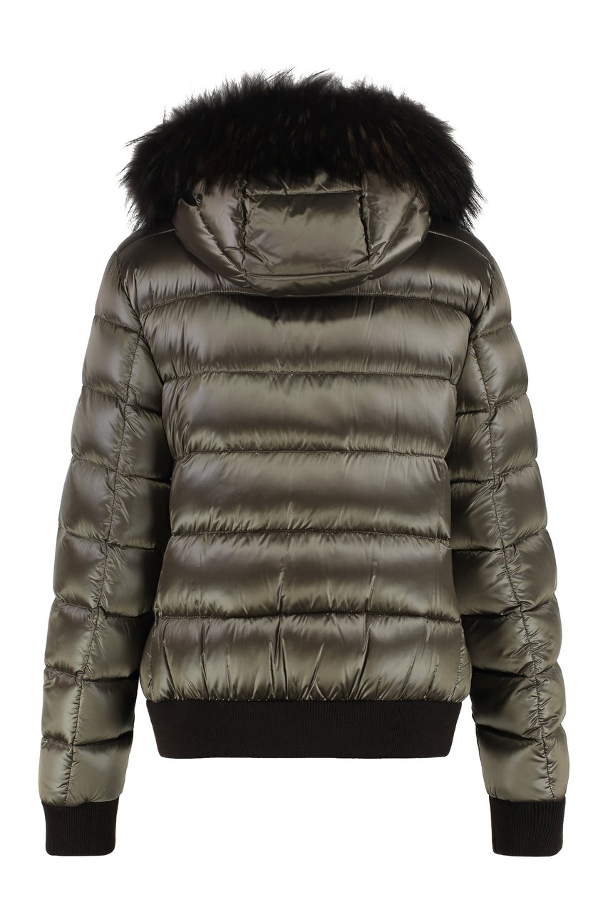 Moorer Barrel Hooded short down jacket Taupe