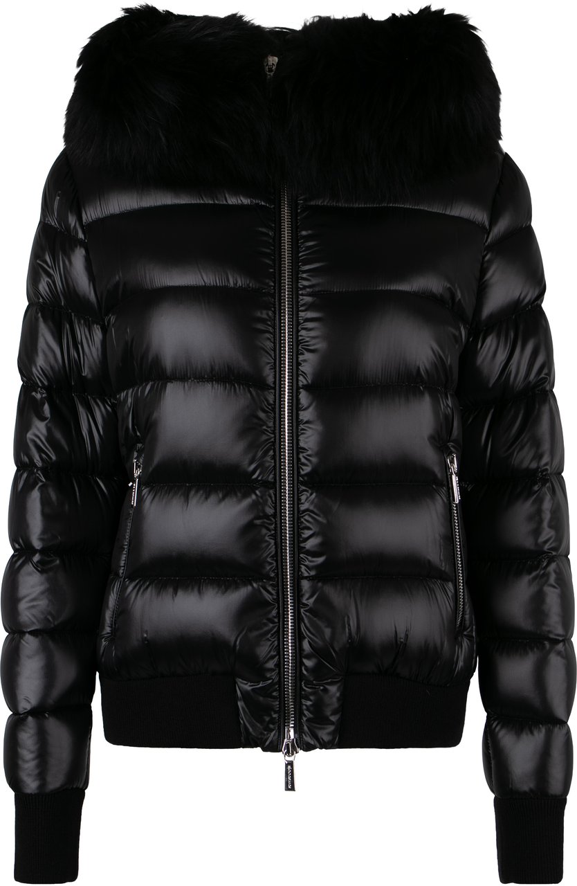 Moorer Barrel Hooded short down jacket Zwart