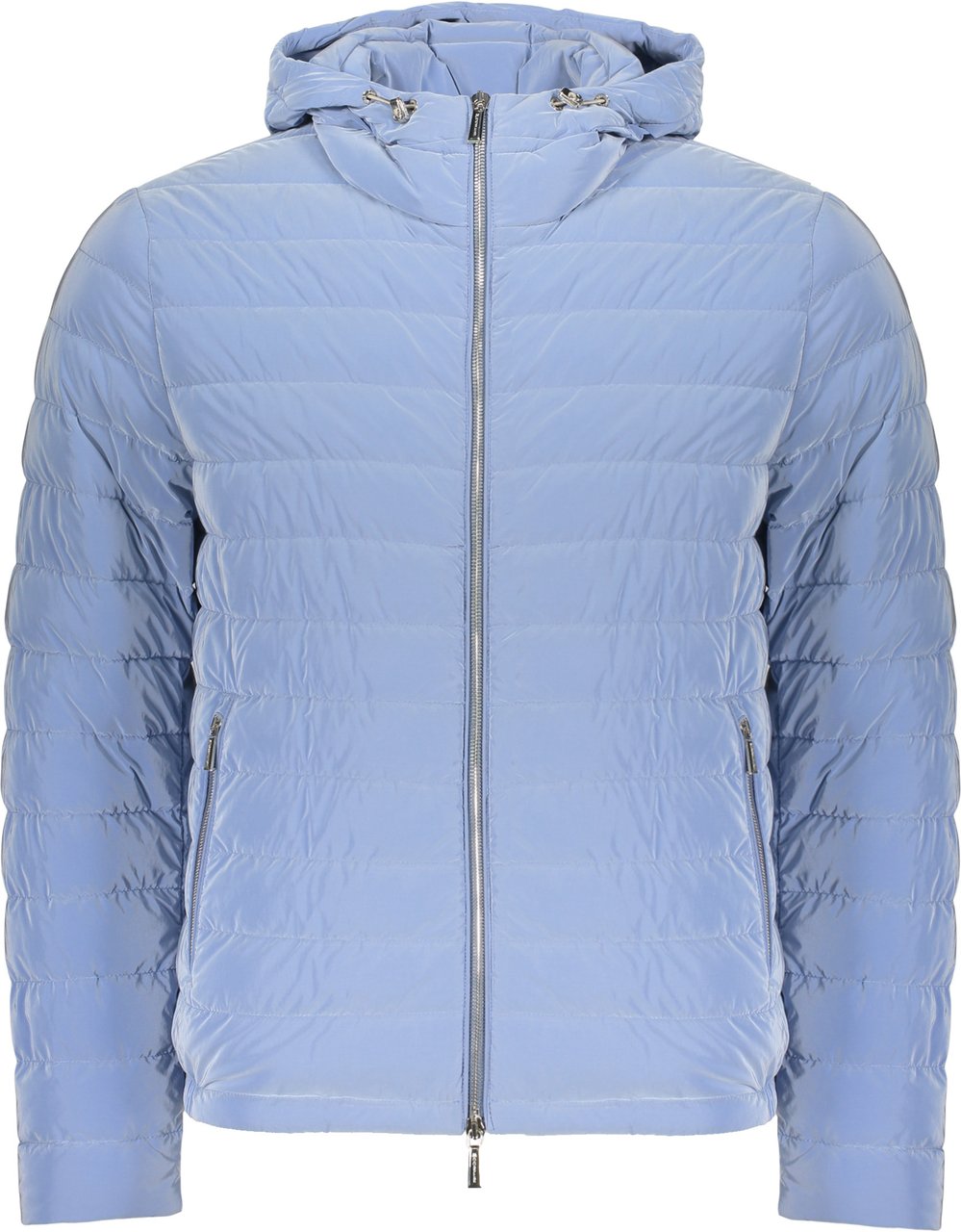 Moorer Lightweight down jacket with hood Lichtblauw
