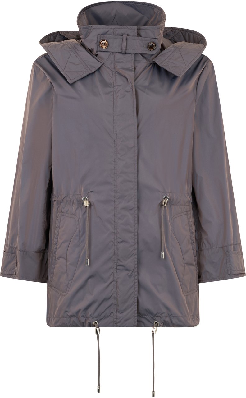 Moorer Elegant dark blue jacket with long sleeves, minimal and versatile. Zilver