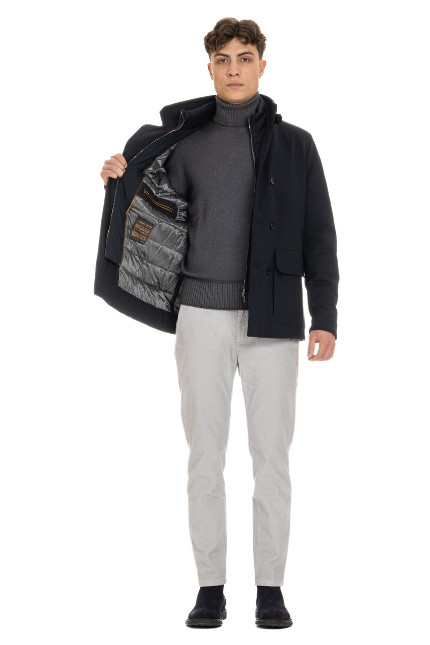 Moorer Padded Peacoat Model Bas-Tz Zwart