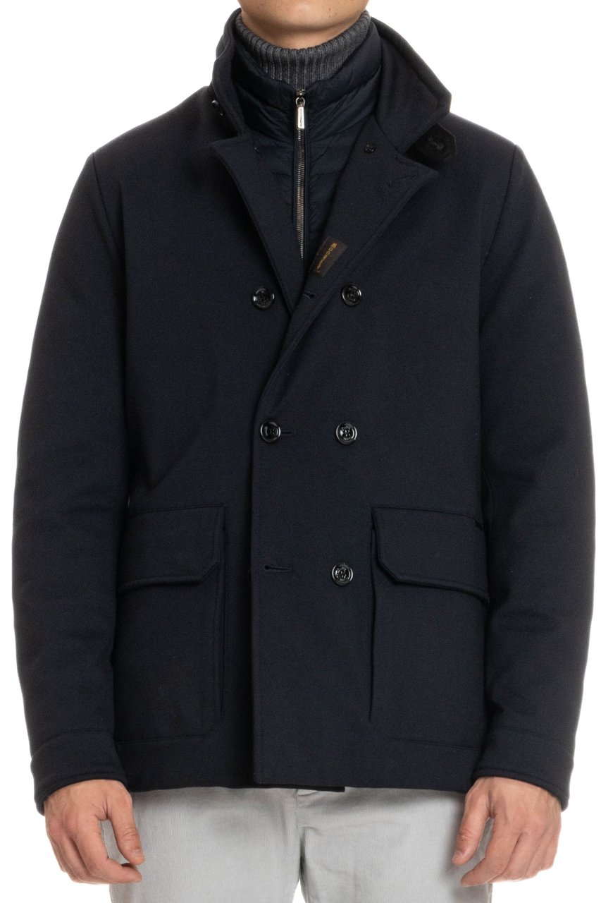Moorer Padded Peacoat Model Bas-Tz Zwart