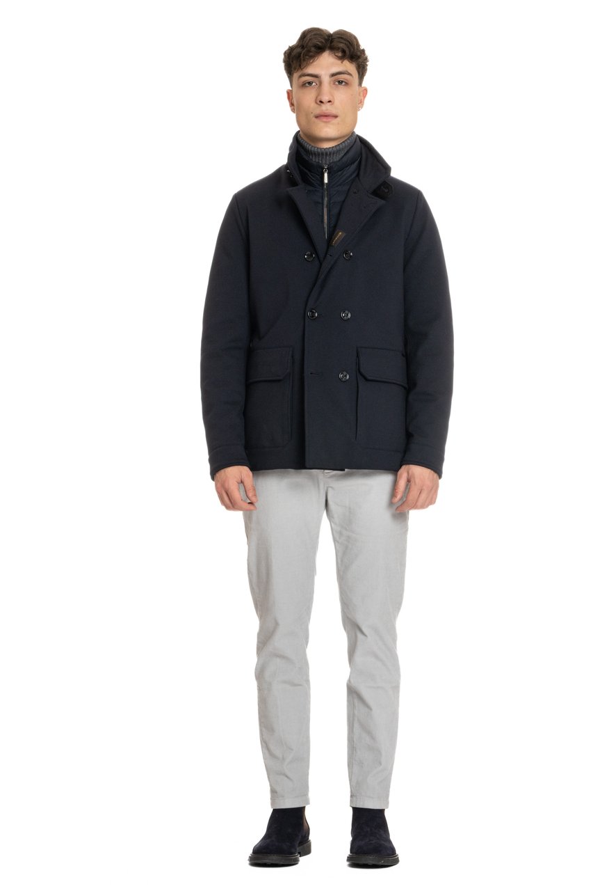 Moorer Padded Peacoat Model Bas-Tz Zwart