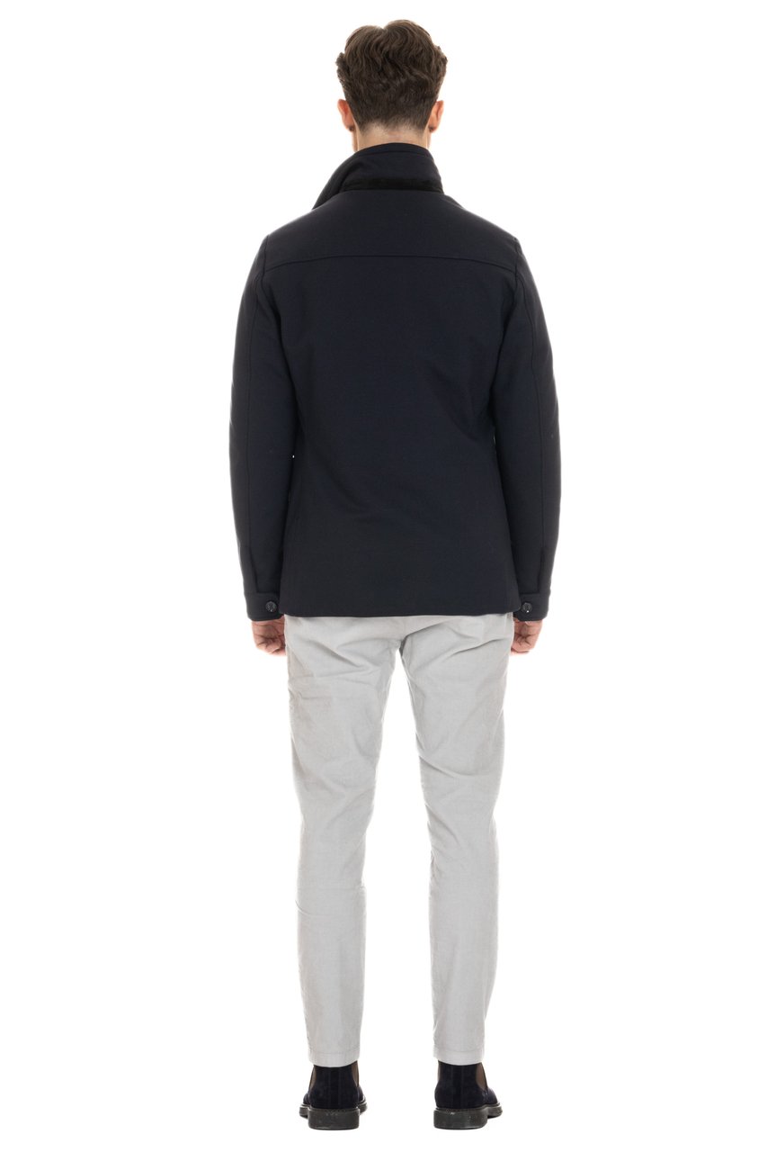 Moorer Padded Peacoat Model Bas-Tz Zwart