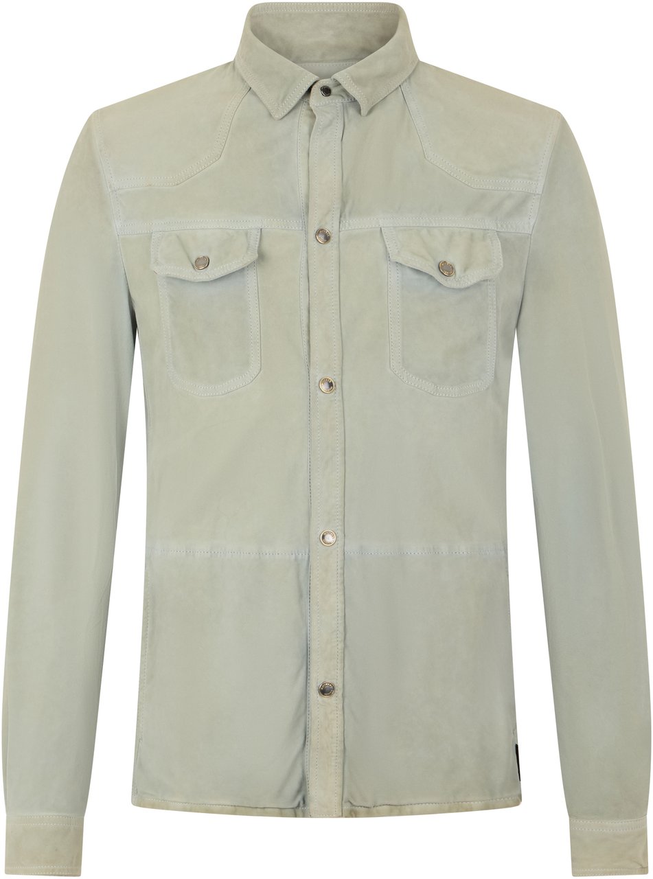 Moorer Classic leather jacket with long sleeves versatile Blauw