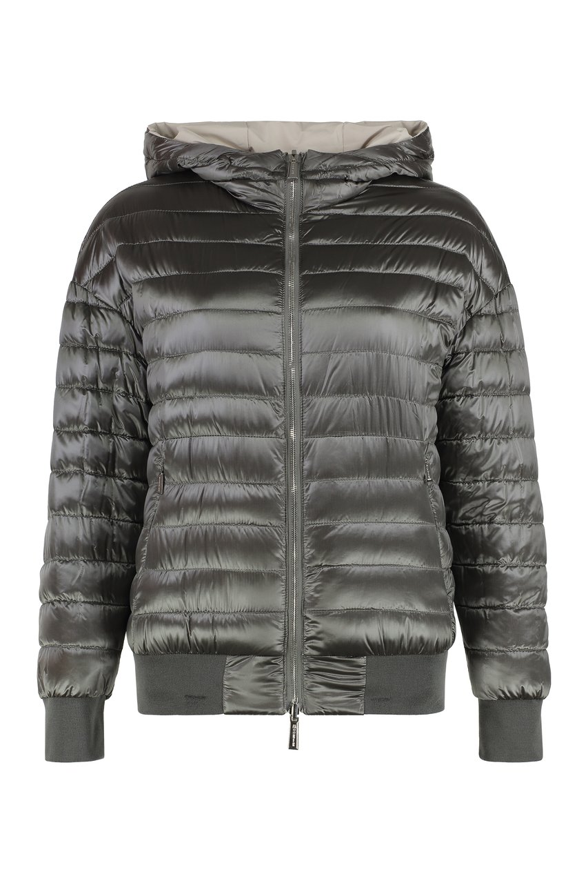 Moorer Becka Hooded bomber-style down jacket Neutraal