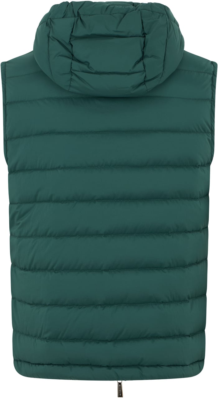 Moorer Dark Green Winter Gilet with Hood Groen
