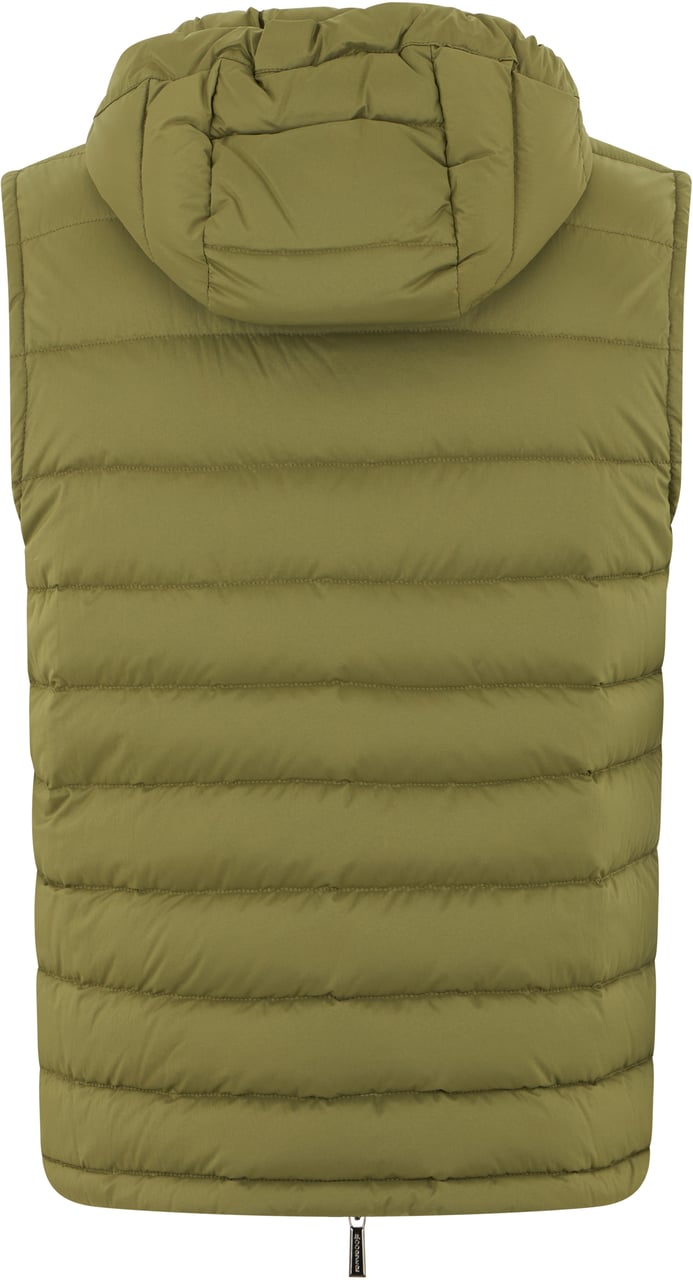 Moorer Khaki padded gilet with adjustable hood Groen