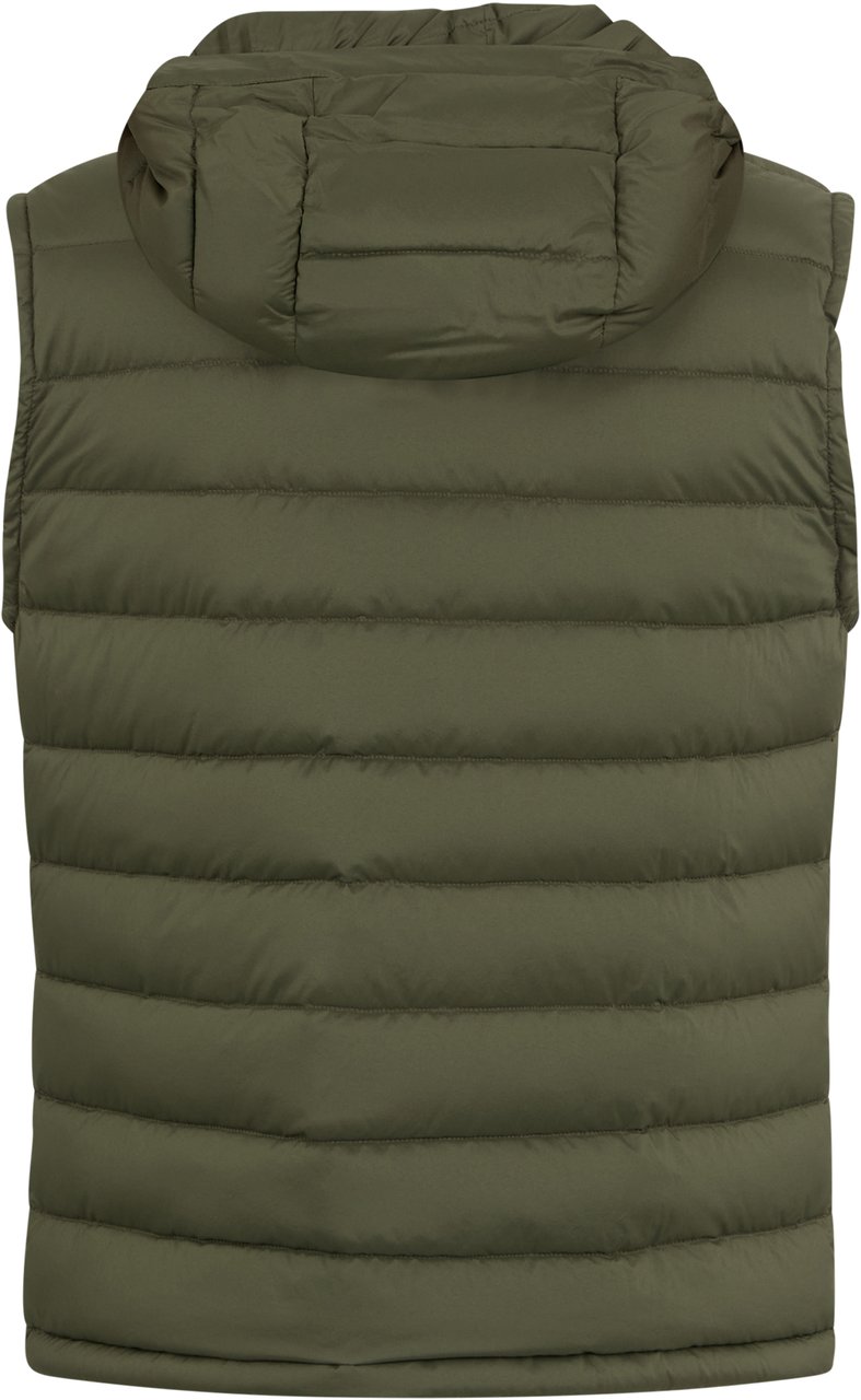 Moorer Green sleeveless jacket, minimal and versatile. Groen