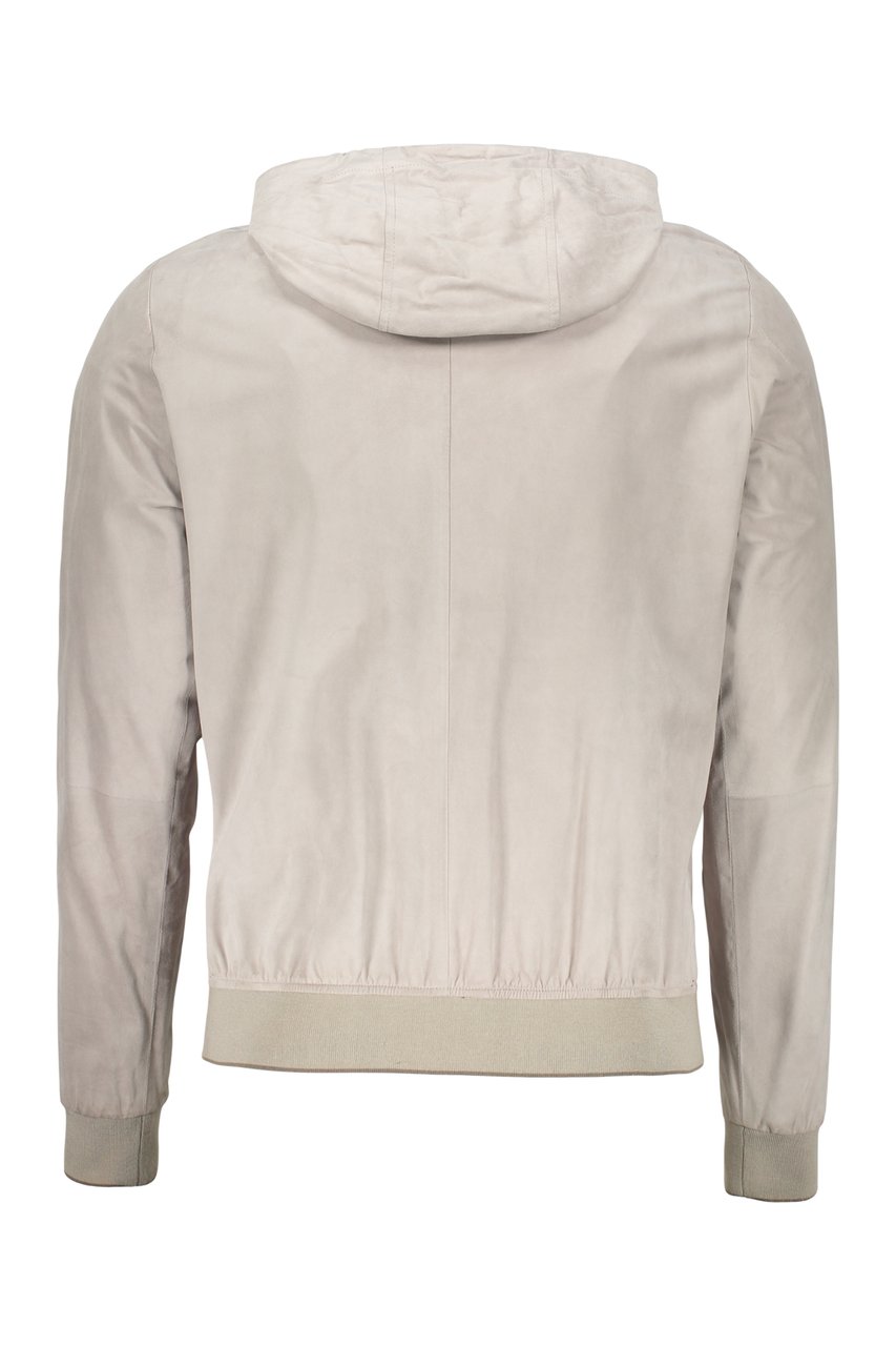 Moorer Leather bomber jacket Neutraal